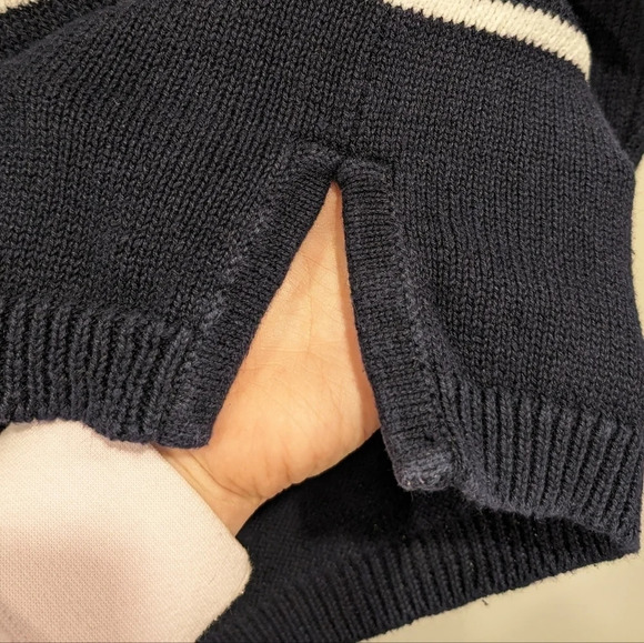 Vintage Red White & Blue Star Striped Knit Turtle Neck Sweater Women L USA - Picture 8 of 10